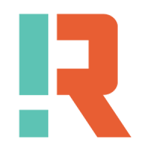 rp-icon R in orange and turquoise colors