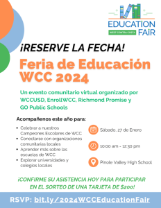 WCC Education Fair Flyer in Spanish