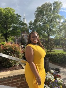 Jaszwan Veal poses for a photo on the Howard University campus
